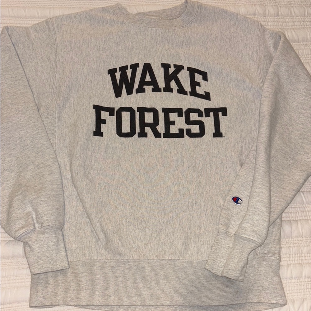 Champion Gray Crewneck Wake Forest Sweater